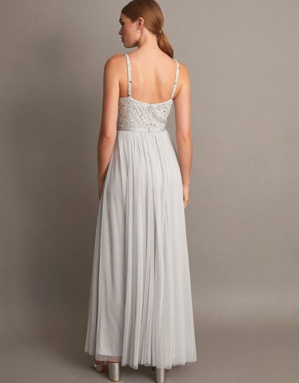 Monsoon Autumn Embellished Maxi Dress Silver - Image 3