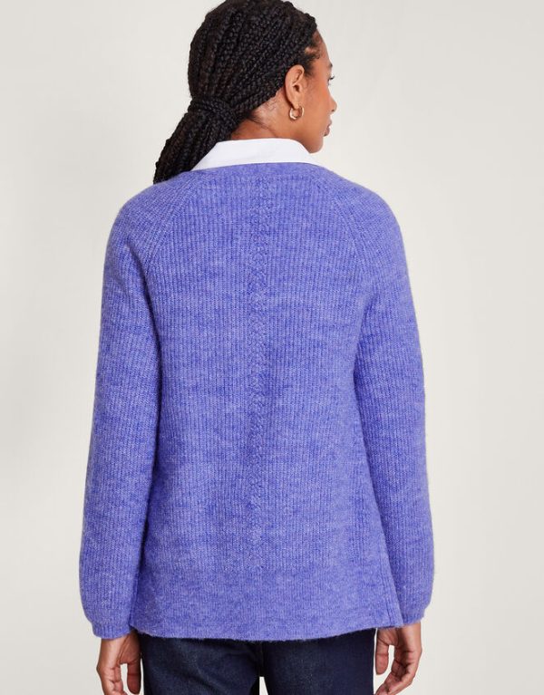 Monsoon Super Soft Ribbed Cardigan Blue - Image 3