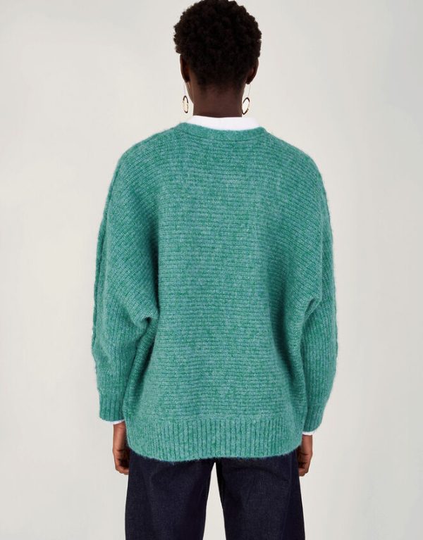 Monsoon Ola Oversized Cardigan Teal - Image 3