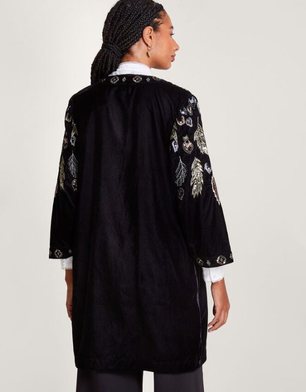 Monsoon Fenix Embroidered Kimono Black - Image 3