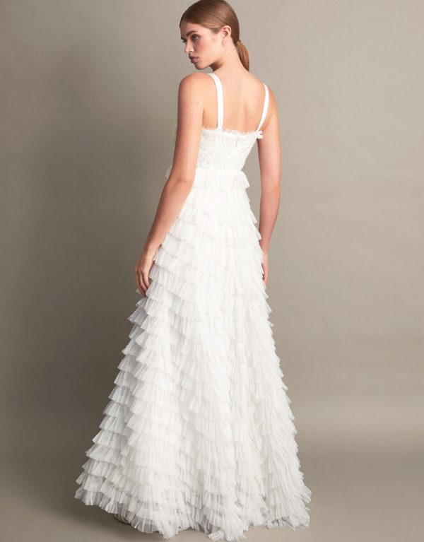 Monsoon Ellen Ruffle Maxi Bridal Dress Ivory - Image 3