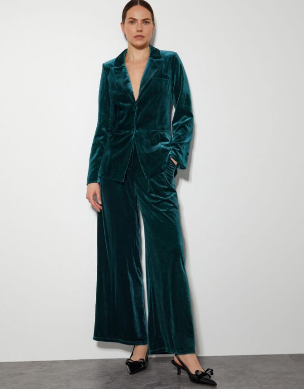 Monsoon Valery Wide Leg Velvet Trousers - Image 5