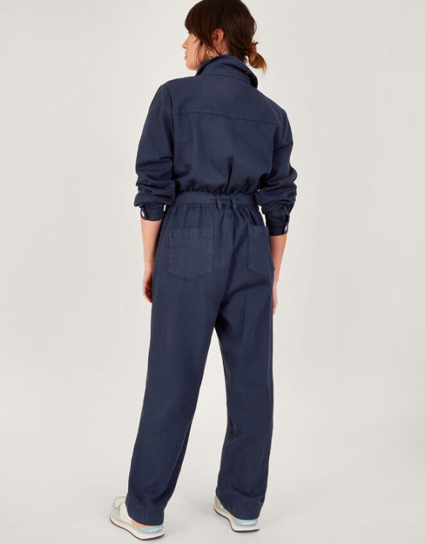 Monsoon Ally Zip-Up Jumpsuit Blue - Image 4