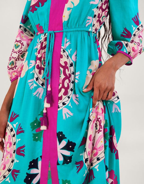 Monsoon Bonita Print Maxi Dress Blue - Image 4