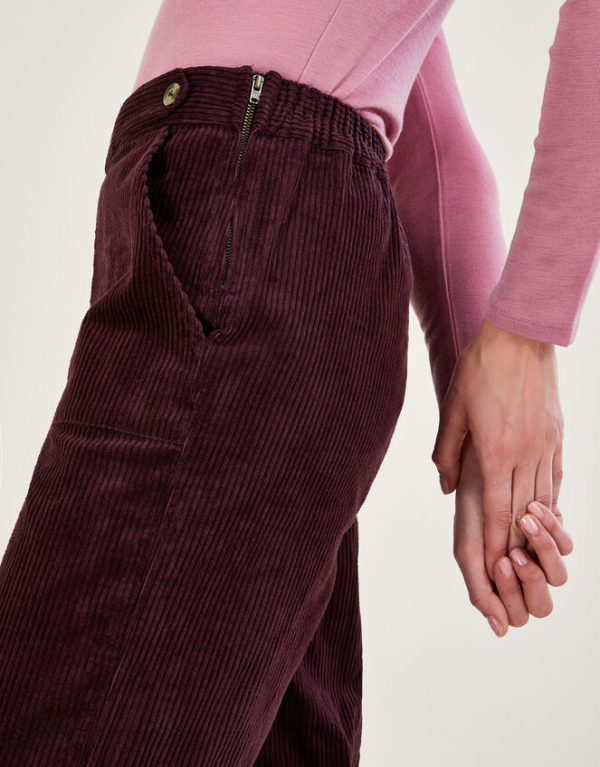 Monsoon Harper Corduroy Crop Trousers Purple - Image 4