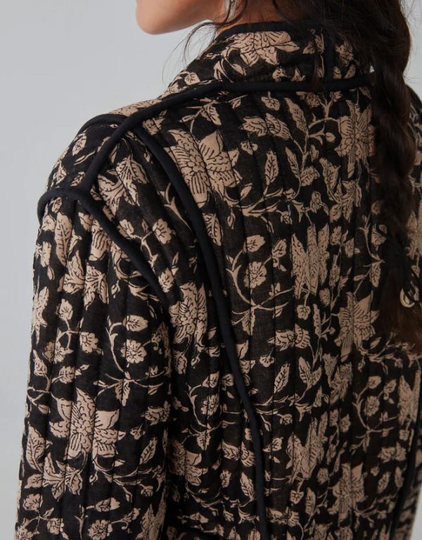 Monsoon Maison Hotel Leaf Print Jacket Black - Image 6