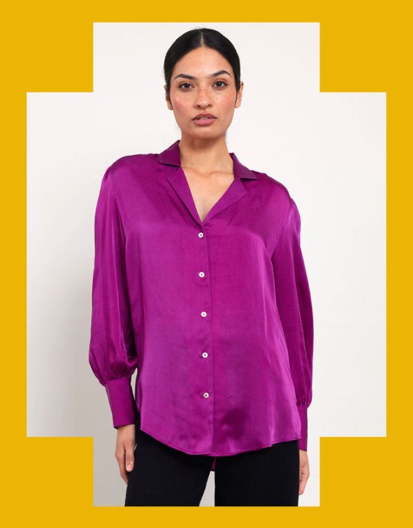 Monsoon East Satin Blouse Pink