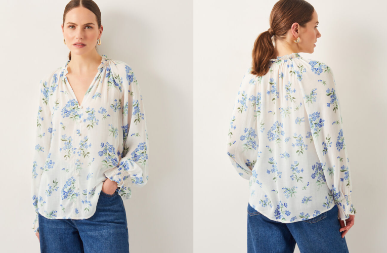 Monsoon Sarah Sheer Floral Blouse in Ivory: A Feminine Wardrobe Essential