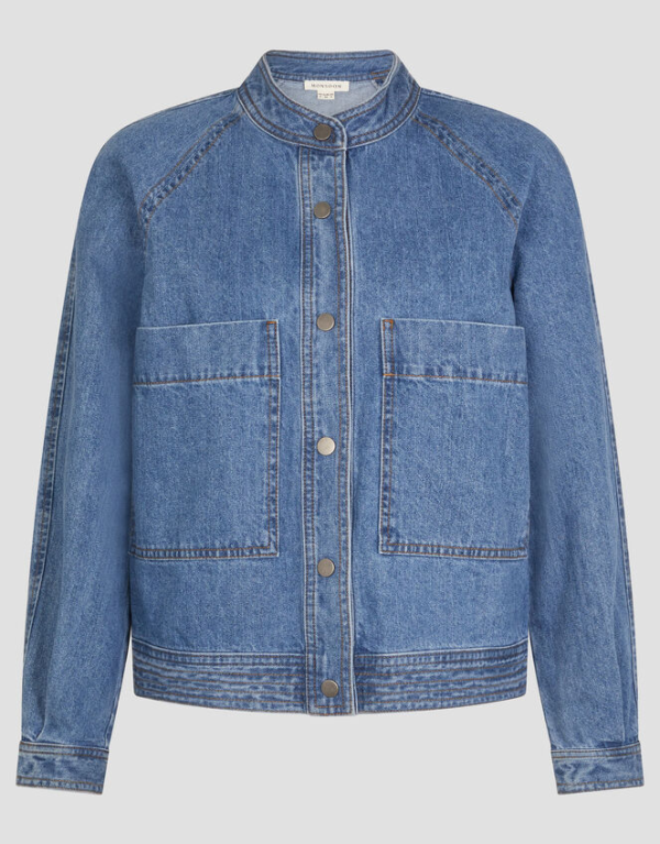 Monsoon Binky crop collarless denim jacket blue - Image 6