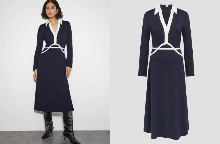 Monsoon Jay Jersey Collar Midi Dress Blue: The Perfect Blend of Style and Comfort