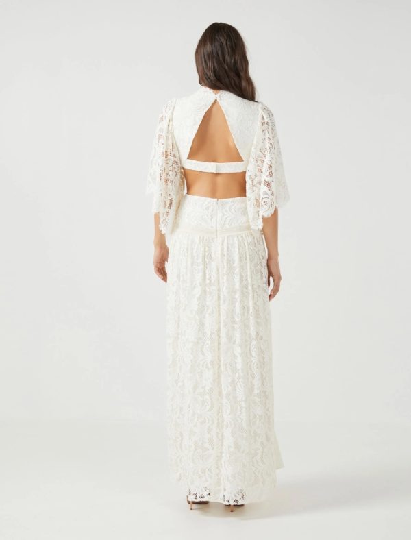 BCBG NORMA LACE EVENING DRESS - GARDENIA - Image 5