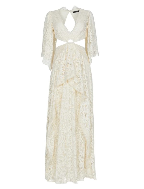 BCBG NORMA LACE EVENING DRESS - GARDENIA - Image 6