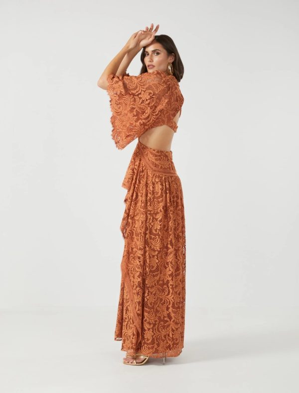 BCBG NORMA LACE EVENING DRESS - SUNKISSED - Image 2