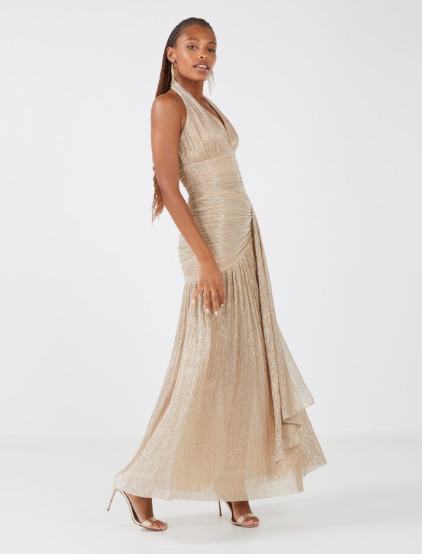 Bcbg Tina Metallic Evening Dress