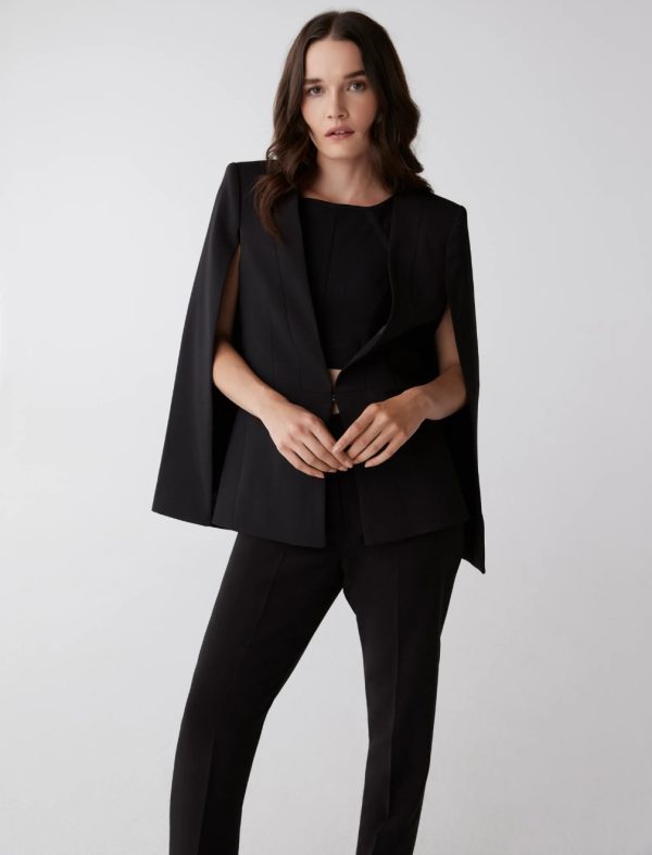 BCBG UPAS CAPE JACKET - BLACK