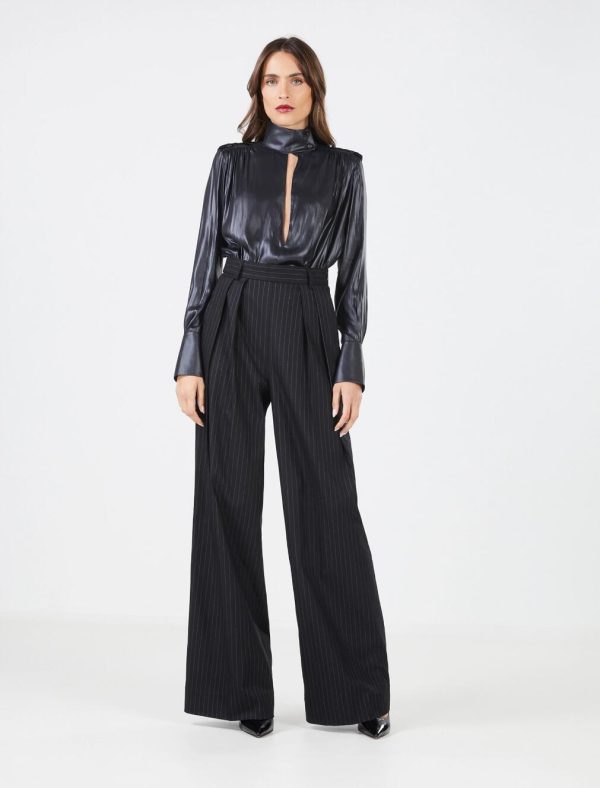 BCBG VERLANE COATED SHIRT - BLACK BEAUTY