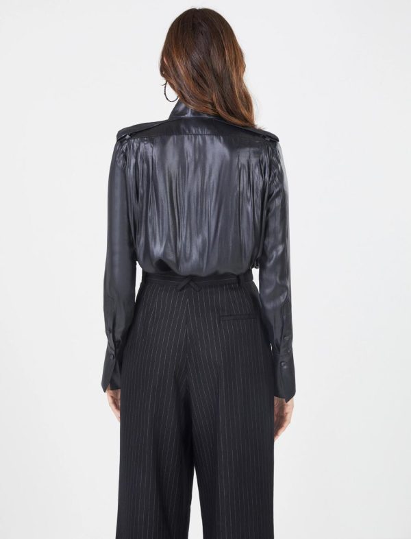 BCBG VERLANE COATED SHIRT - BLACK BEAUTY - Image 2