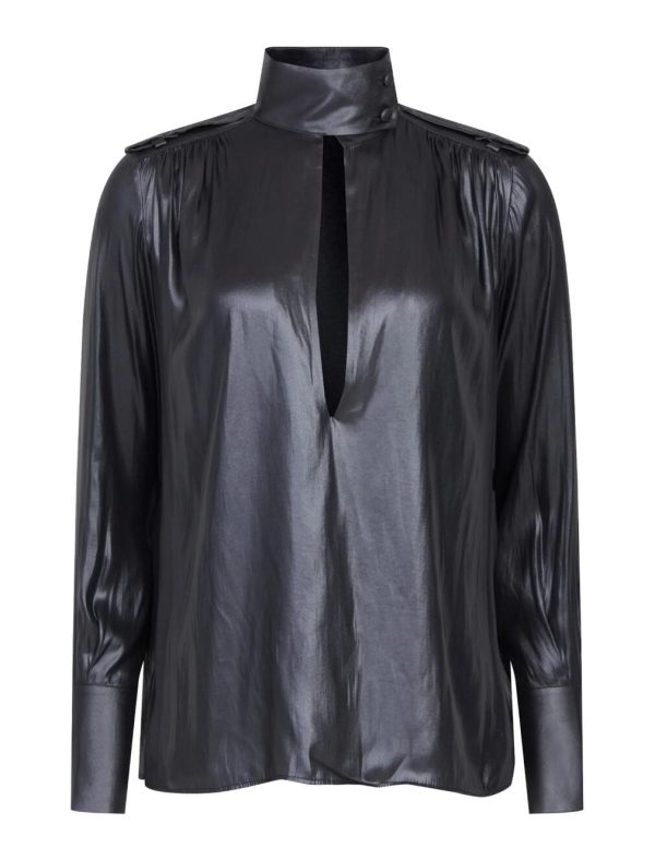 BCBG VERLANE COATED SHIRT - BLACK BEAUTY - Image 5