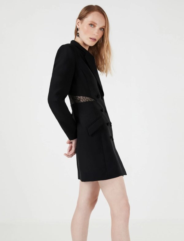 BCBG VINCE TUXEDO MINI DRESS - BLACK - Image 4