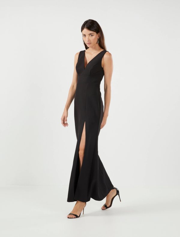 BCBG VINCENT CUTOUT BACK EVENING DRESS - BLACK - Image 3