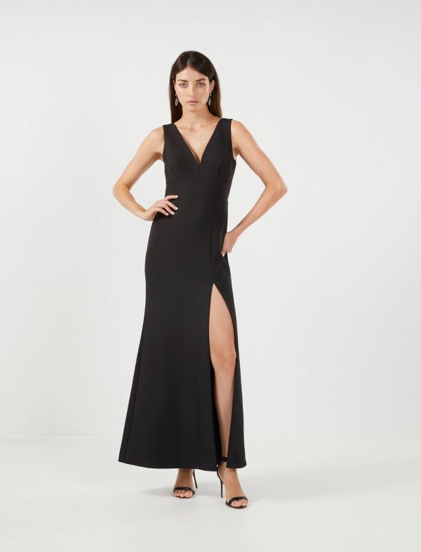 BCBG VINCENT CUTOUT BACK EVENING DRESS - BLACK - Image 4