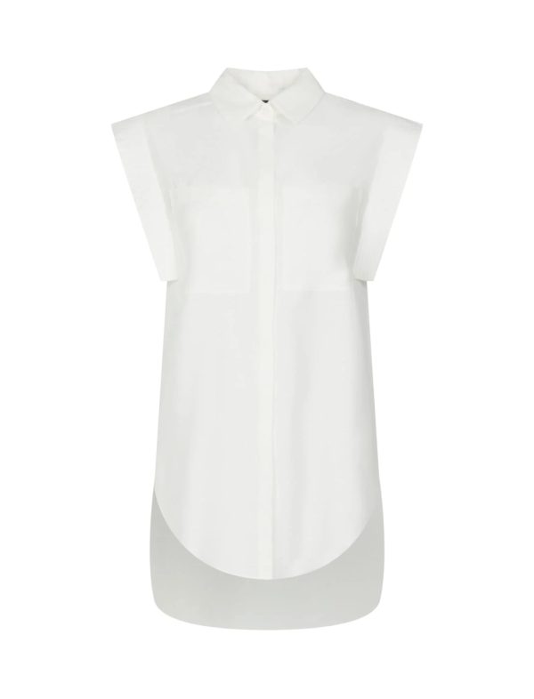 BCBG VIVIANA BUTTON-DOWN TOP - GARDENIA - Image 5