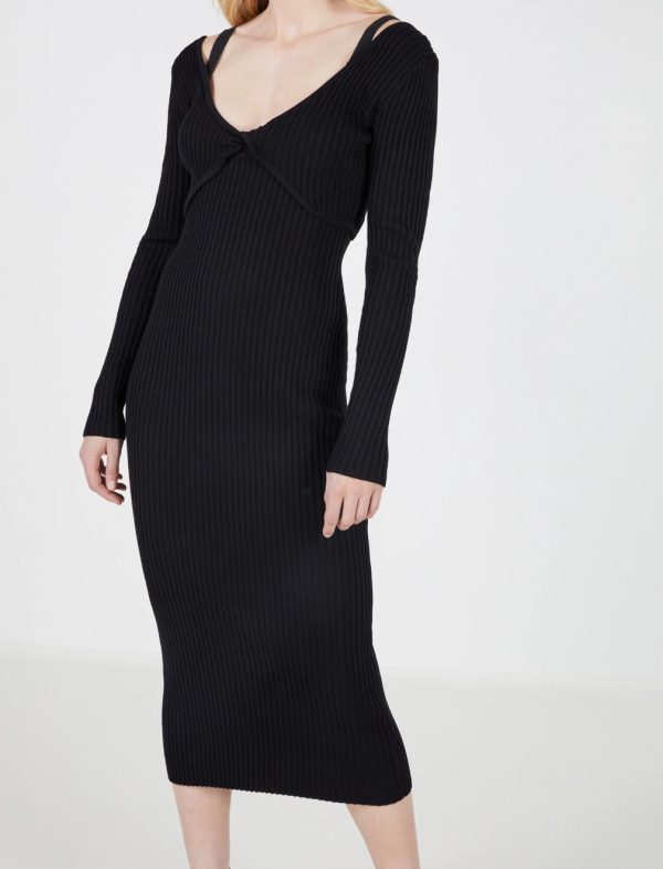 BCBG XYLA LONG SLEEVE DRESS - BLACK BEAUTY - Image 2