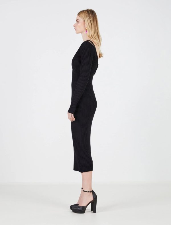 BCBG XYLA LONG SLEEVE DRESS - BLACK BEAUTY - Image 3