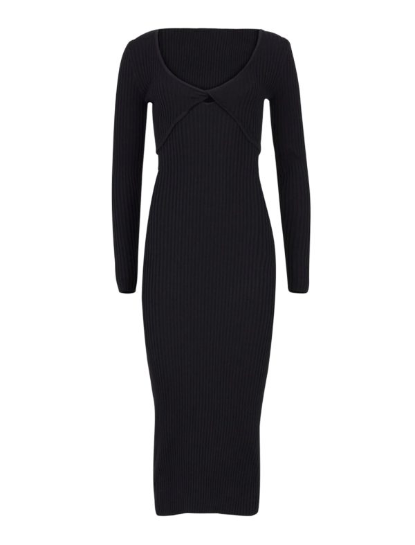 BCBG XYLA LONG SLEEVE DRESS - BLACK BEAUTY - Image 6