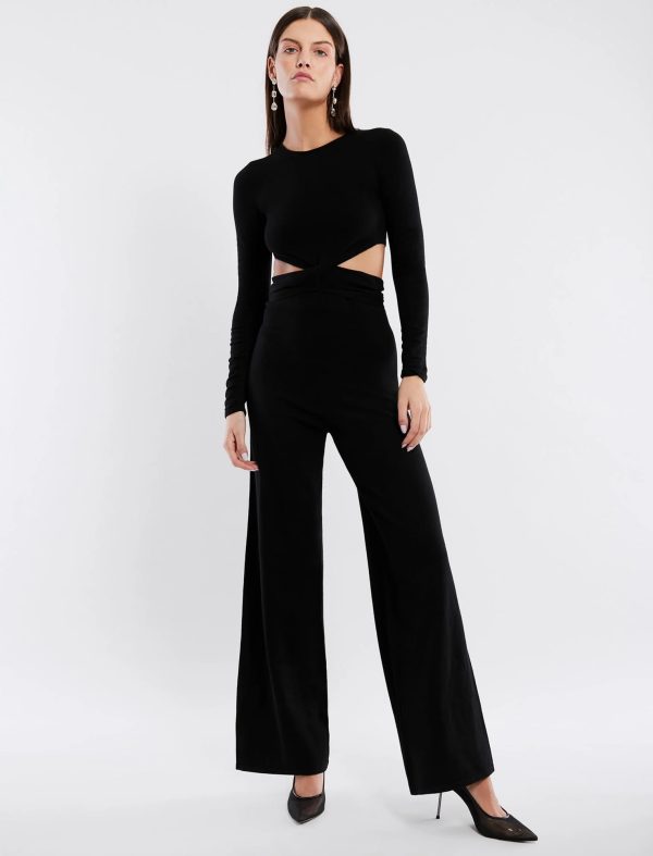 FEELTA BERNADETTE SWEATER JUMPSUIT - BLACK