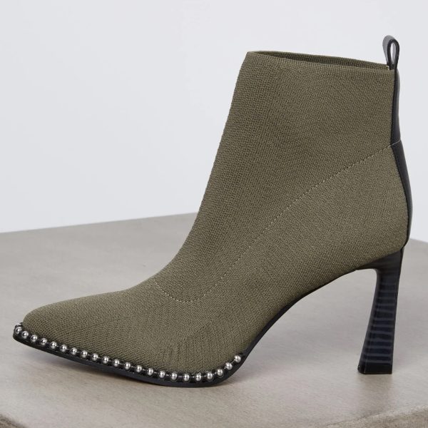 BCBG BEYA POINTED TOE STRETCH BOOTIE BCBGENERATION - FOREST FLYKNIT - Image 3