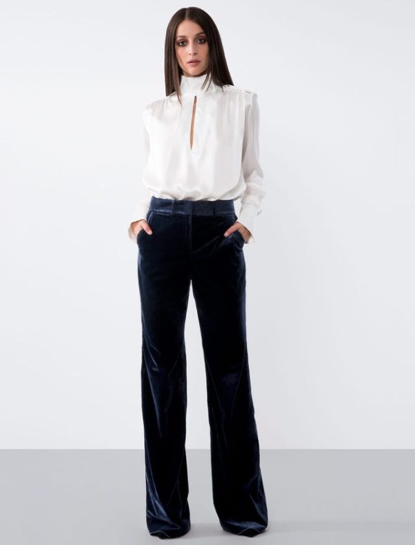 Bcbg VELVET MANDARIN NECK SHIRT - Image 2