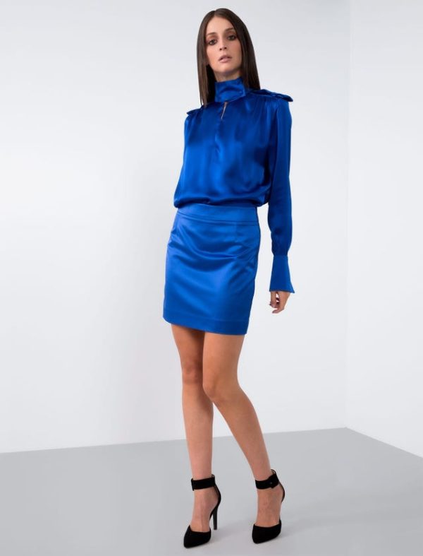 Bcbg VELVET MANDARIN NECK SHIRT - Image 4