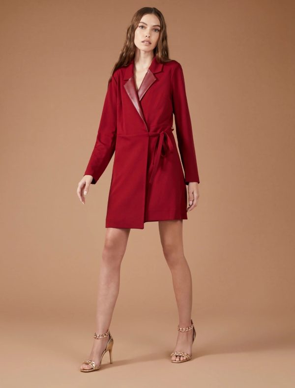 BCBG BLAZER MINI DRESS BCBGENERATION - RHUBARB