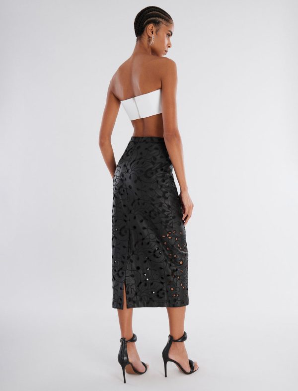 Bcbg ANABELLE FAUX LEATHER LACE SKIRT - Image 7