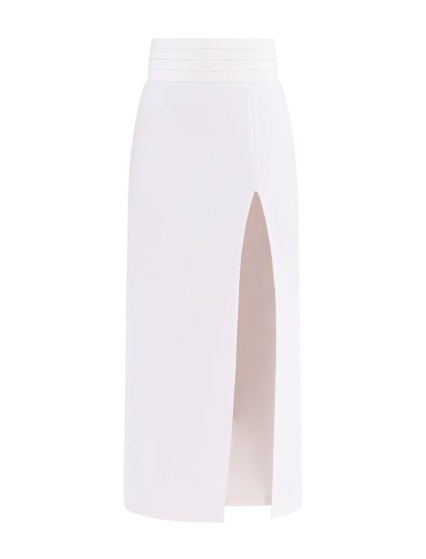 BCBG BROOKS SLIT SKIRT - OPTIC WHITE - Image 6