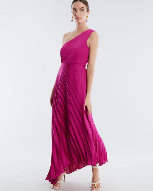 Bcbg Gown Acacia One Shoulder Satin