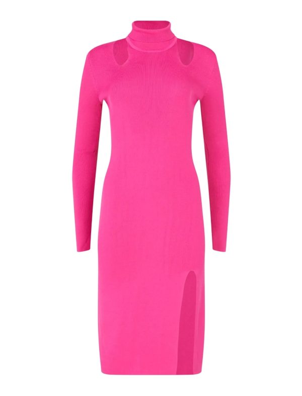 BCBG DRESS AGNESIA TURTLENECK DRESS - PEACOCK PINK - Image 5