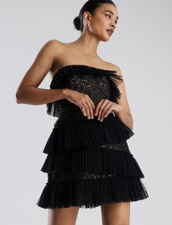 Bcbg 2025 Lilia Pleated Ruffle Lace Mini Dress - Image 5