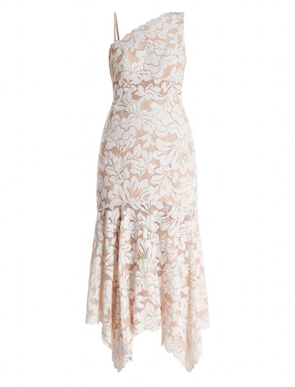 Bcbg Alabama One Shoulder Lace Ruffle Gown - Image 8