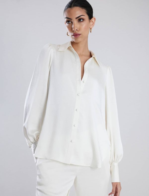 Bcbg Balloon Sleeve Button-Up Top - Image 2