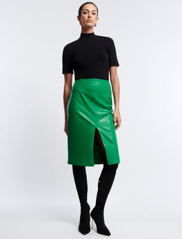 Bcbg Front Slit Faux Leather Midi Skirt - Image 2