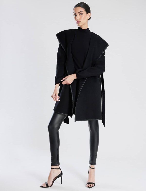 Bcbg Violet Belted Hooded Wrap Wool Coat - Image 2