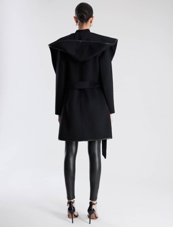 Bcbg Violet Belted Hooded Wrap Wool Coat - Image 4