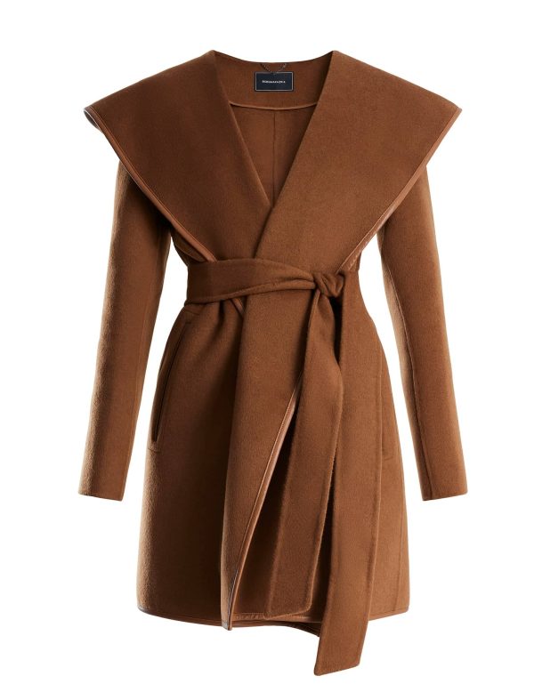 Bcbg Violet Belted Hooded Wrap Wool Coat - Image 8