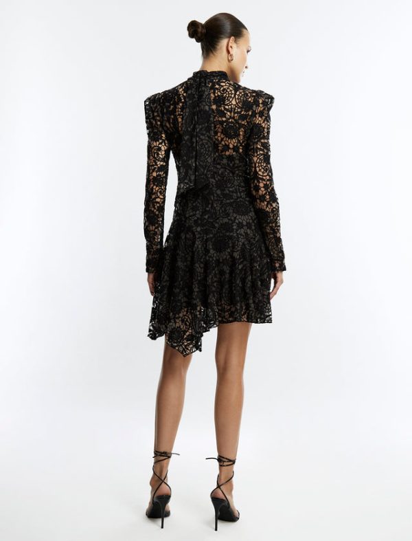 Bcbg Tallulah Lace Mini Dress Black Beauty - Image 4