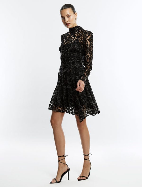 Bcbg Tallulah Lace Mini Dress Black Beauty - Image 5