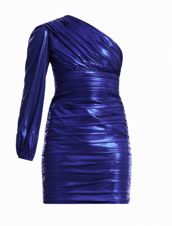 Bcbg Astra One Shoulder Mini Dress Royal Blue - Image 8