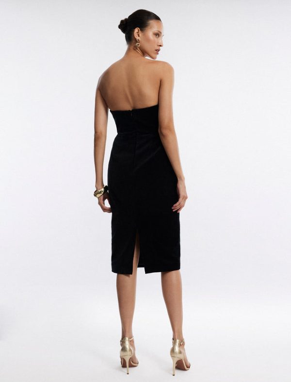 Bcbg Ambrose Velvet Bustier Dress Black - Image 4