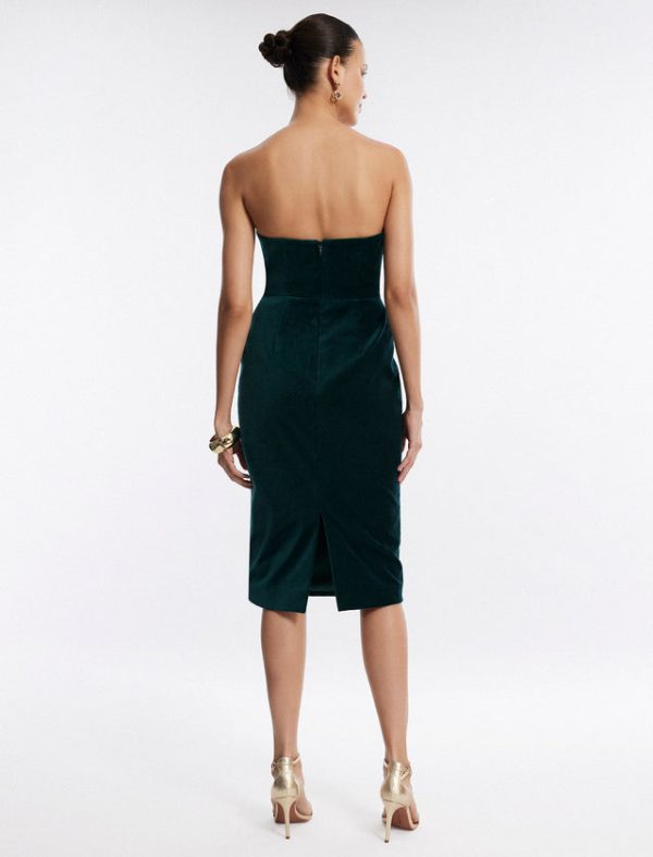 Bcbg Ambrose Velvet Bustier Dress Ponderosa Pine - Image 4